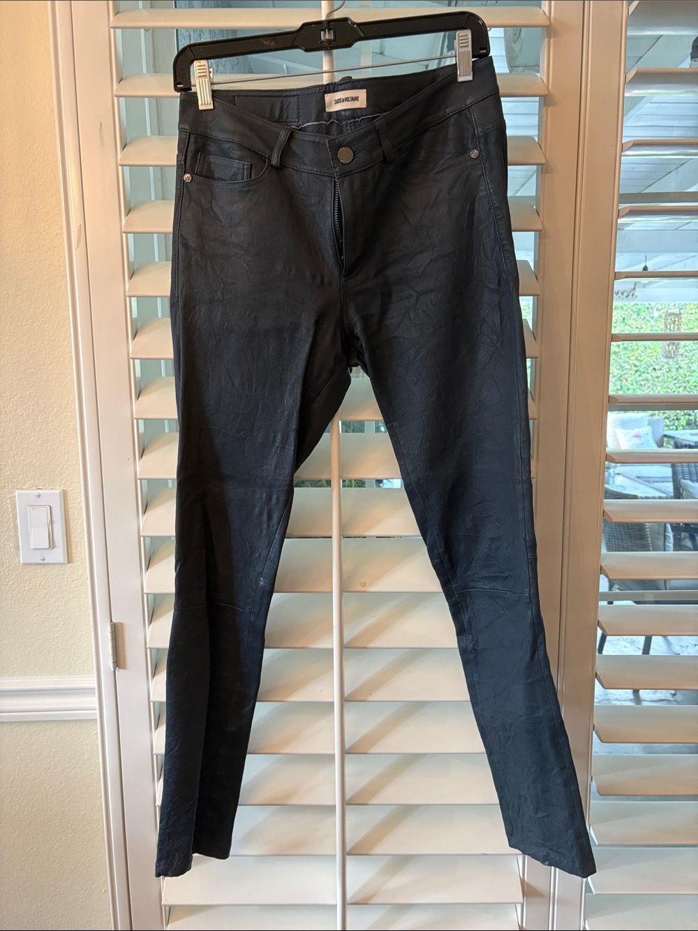 Zadig & Voltaire Black Leather-Look Skinny Pants